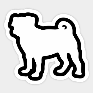 White Pug Sticker